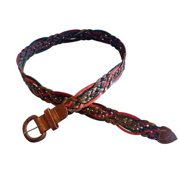 Handmade Multicolor Braided Leather Belt Women’s Size 32 Boho Western Southwest - Picture 4 of 7